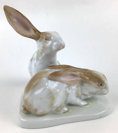 Rabbits & Bunnies (More Than 1) Pair Of Rabbits-Natural - No Box