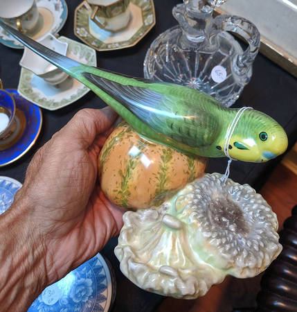 Birds Parakeet With Fruit-Natural - No Box