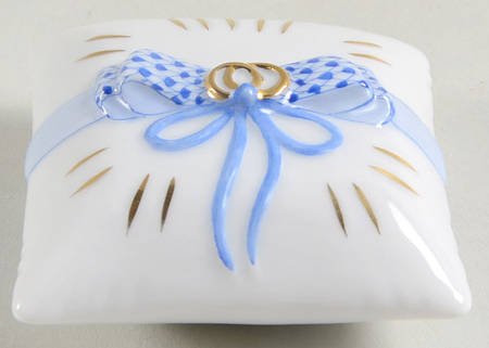 Manmade Objects Ring Bearer Pillow-Sapphire - No Box