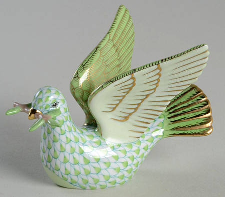 Birds Peace Dove With Branch-Key Lime - No Box