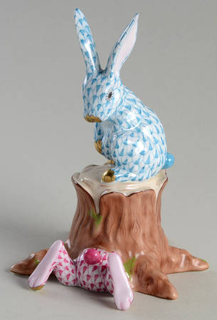Rabbits & Bunnies (More Than 1) Down The Rabbit Hole-Turquoise/Raspberry - No Box