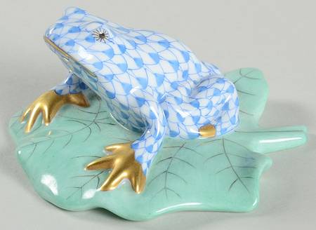 Frogs Frog On Lily Pad-Blue - No Box