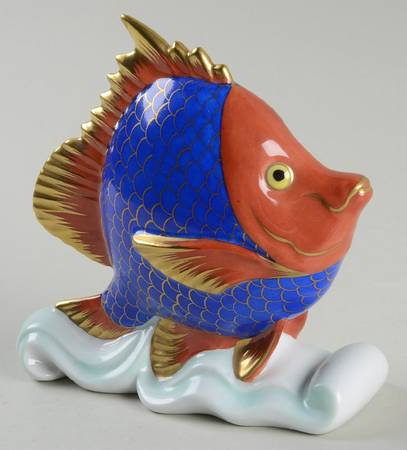 Fish Tropical Fish On Wave-Blue/Rust - No Box