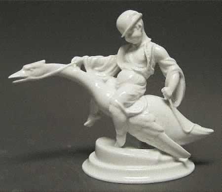 Children Boy Riding Goose-White - No Box