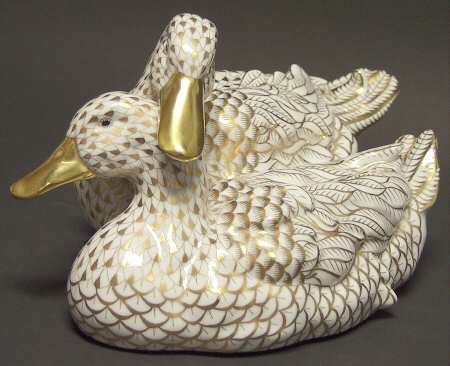 Ducks Pair Of Ducks - Gold - No Box