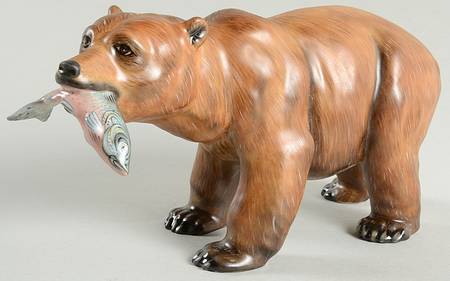 Bears Grizzly Bear W/Fish-Natural - No Box