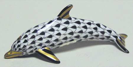 Dolphins Small Swimming Dolphin-Black - No Box