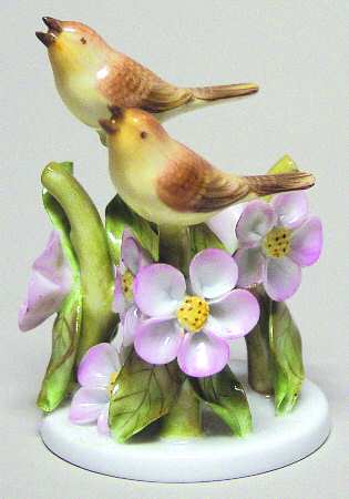 Birds Pair Of Birds On Flowers - No Box