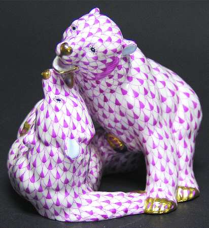 Bears Pair Of Bear Cubs-Raspberry - No Box