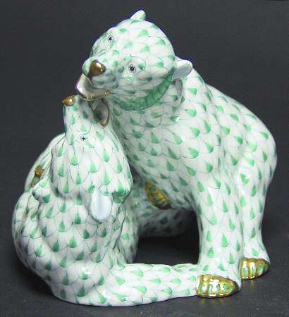 Bears Pair Of Bear Cubs-Green - No Box