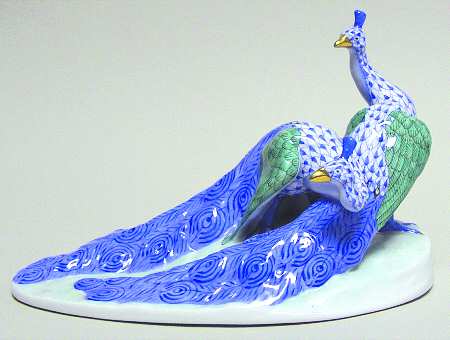 Birds Pair Of Peacocks-Blue - No Box