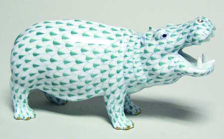 Hippos & Rhinos Yawning Hippo-Green - No Box