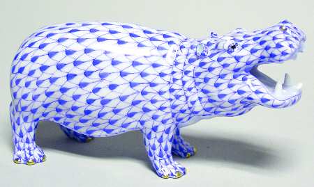 Hippos & Rhinos Yawning Hippo-Blue - No Box