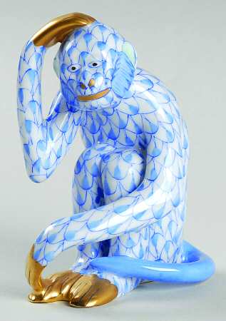 Monkeys Scratching Monkey-Blue - No Box
