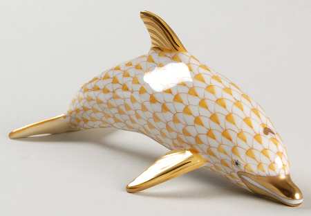 Dolphins Large Swimming Dolphin-Butterscotch - No Box