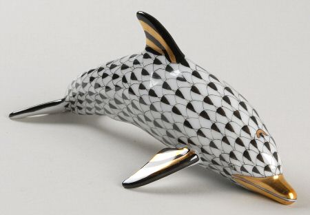 Dolphins Large Swimming Dolphin-Black - No Box