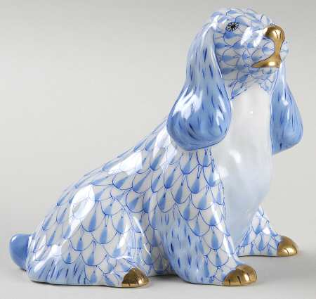 Dogs Spaniel Sitting-Blue - No Box