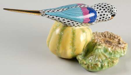 Birds Parakeet With Fruit-Black - No Box