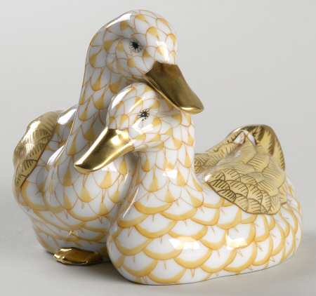 Ducks Pair Of Ducks-Butterscotch - No Box