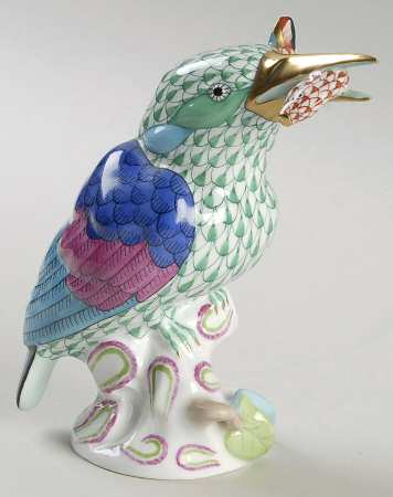 Birds Kingfisher With Fish-Green - No Box