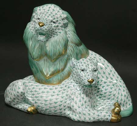Wild Cats Pair Of Lions-Green - No Box