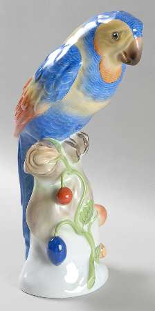 Birds Parrot On Branch-Blue & Yellow - No Box