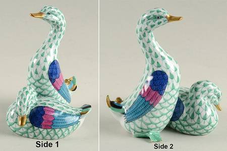 Ducks Pair Of Ducks-Green - No Box