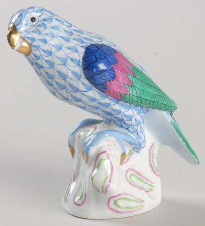 Birds Parrot-Sitting/Blue-Multicolor Wings - No Box