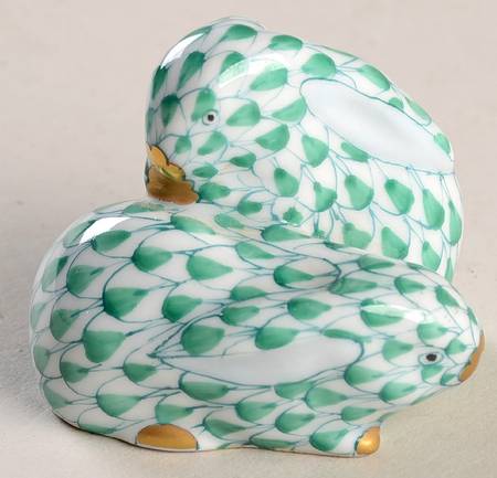 Rabbits & Bunnies (More Than 1) Pair Of Rabbits-Green - No Box