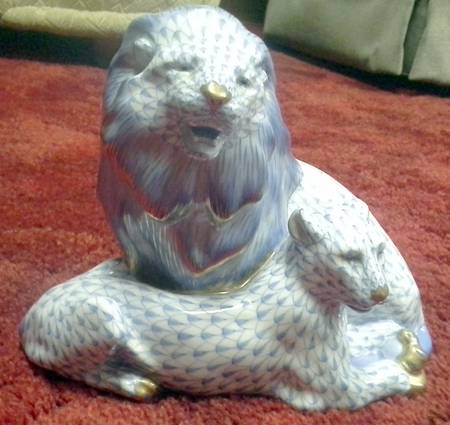 Wild Cats Pair Of Lions-Blue - No Box