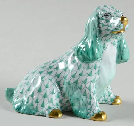 Dogs Spaniel Sitting-Green - No Box