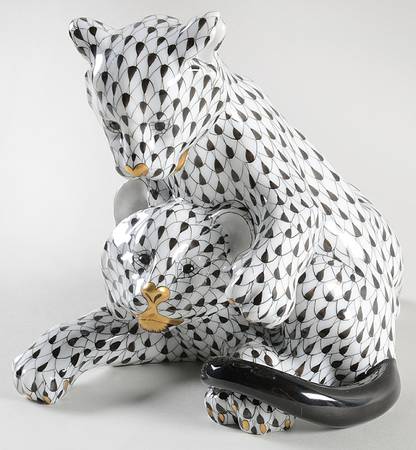 Wild Cats Pair Of Lion Cubs-Black - No Box