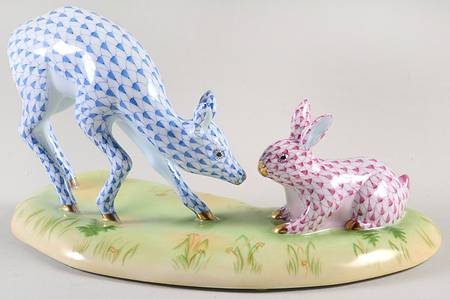 Deer Fawn & Bunny-Blue - No Box