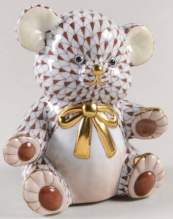Childrens's Gifts & Toys Teddy Bear W/Gold Bow-Chocolate - No Box
