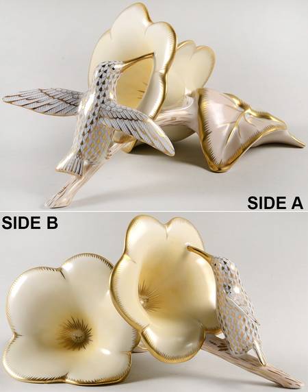 Birds Hummingbird With Flowers-Gold - No Box
