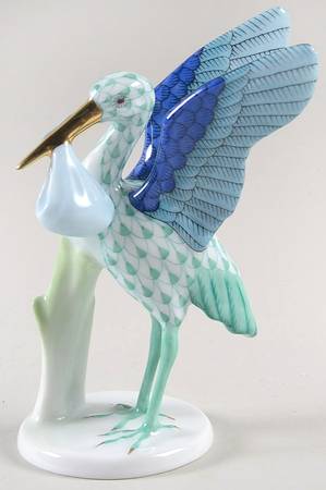 Nursery Rhymes-Fairy Tales Stork & Baby-Green - No Box