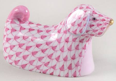 Dogs Curly Tailed Dog-Raspberry - No Box