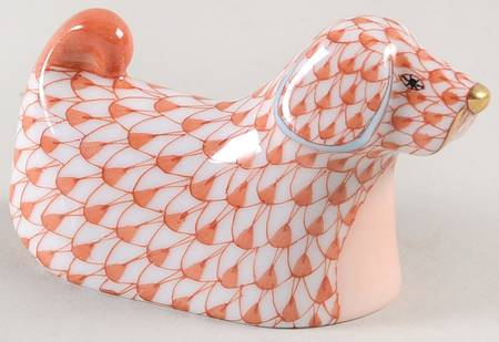 Dogs Curly Tailed Dog-Rust - No Box