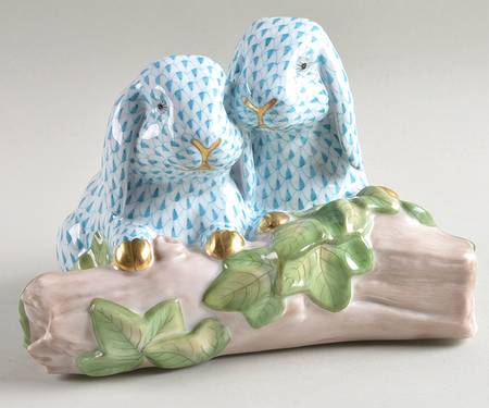 Rabbits & Bunnies (More Than 1) Bunny Love-Turquoise - No Box