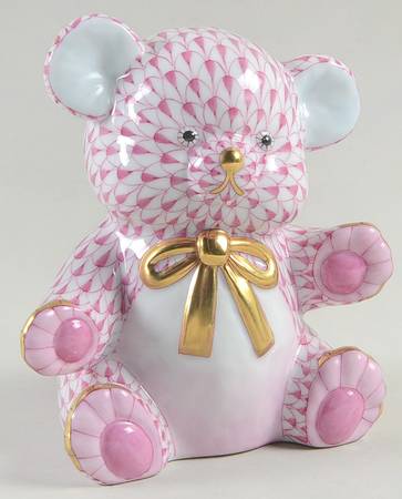 Childrens's Gifts & Toys Teddy Bear W/Gold Bow-Raspberry - No Box