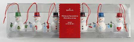 Hallmark Christmas Ornament Mini Snowmen-Set Of 6 - Boxed