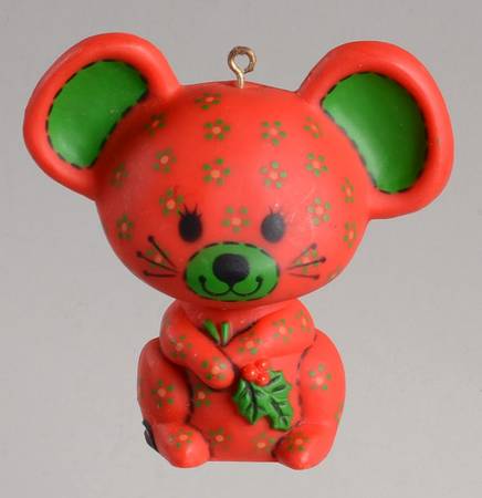 1978 Hallmark Christmas Ornaments Calico Mouse - No Box