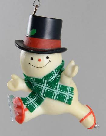 1979 Hallmark Christmas Ornaments The Skating Snowman-In Top Hat - Boxed