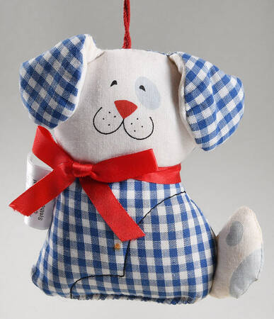 1981 Hallmark Christmas Ornaments Gingham Dog-Fabric - Boxed