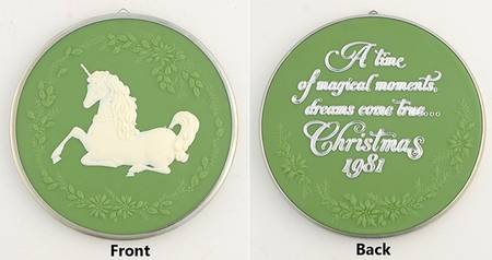 1981 Hallmark Christmas Ornaments Unicorn Cameo-Crown Classics - Boxed