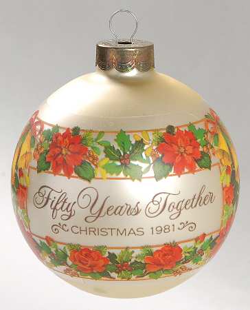 1981 Hallmark Christmas Ornaments 50 Years Together - Boxed