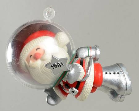 1981 Hallmark Christmas Ornaments Space Santa - No Box