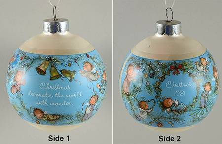 1981 Hallmark Christmas Ornaments Mary Hamilton Ball - Boxed