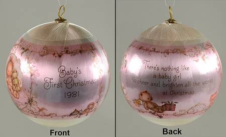 1981 Hallmark Christmas Ornaments Baby's First Christmas-Girl - Boxed