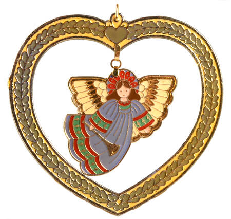 1982 Hallmark Christmas Ornaments Cloisonne Angel - No Box